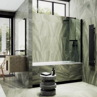 Шторка на ванну MaybahGlass MGV-764-6 40см чёрный